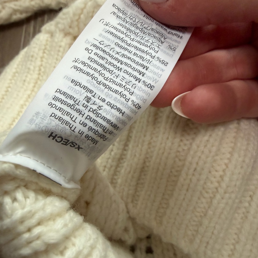 Madewell Pointelle Stitch-Mix Mockneck Sweater in Cream Aspen Skiwear Winter - Picture 6 of 6